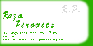 roza pirovits business card